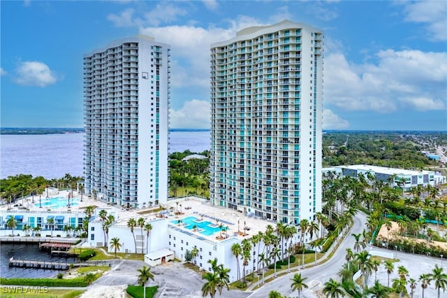 view of property featuring a water view