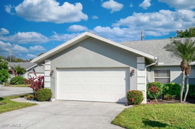 ranch-style home with a garage