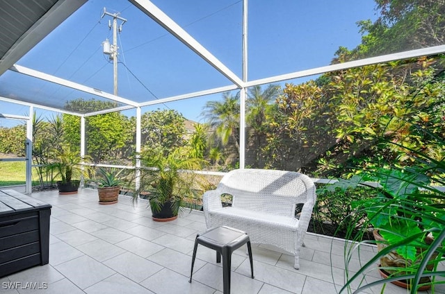 view of patio / terrace with a lanai