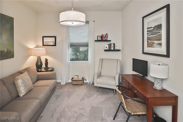 view of carpeted living area