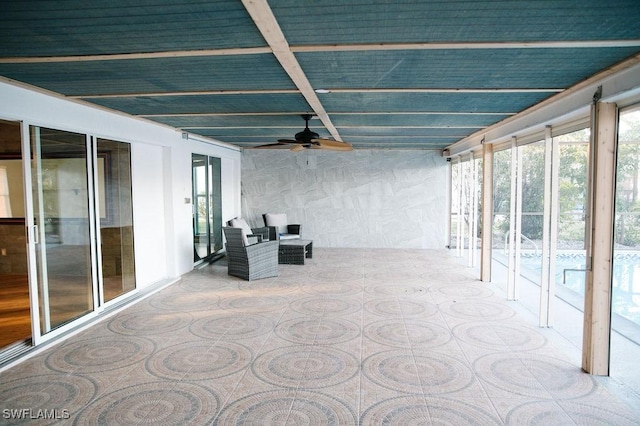 view of patio with ceiling fan