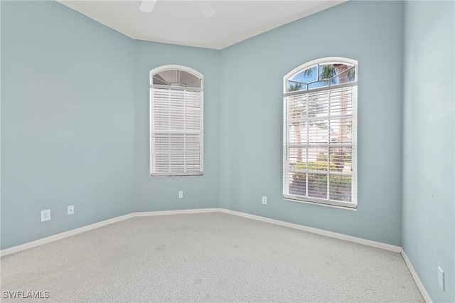 view of carpeted spare room