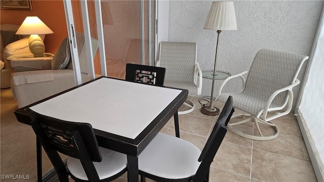 view of tiled dining room