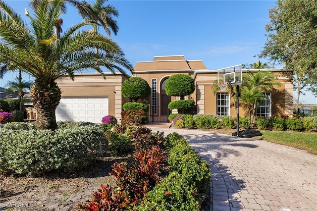 view of front of house with a garage