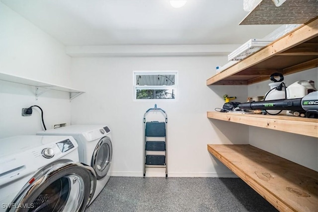 laundry room with washer and dryer