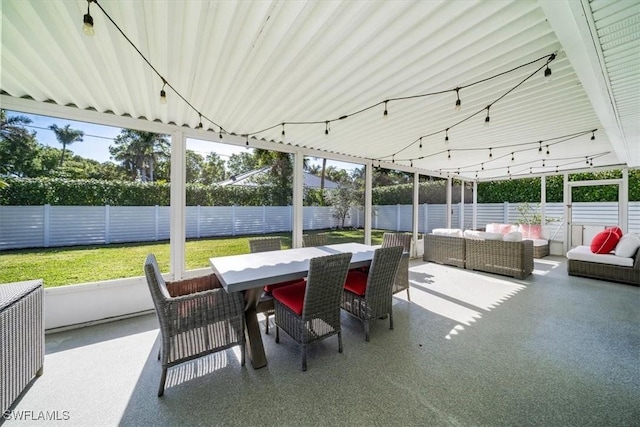 view of patio / terrace featuring outdoor lounge area