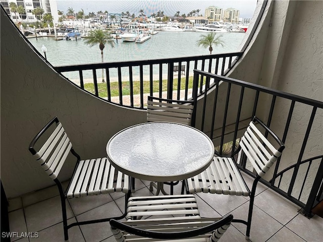 balcony with a water view