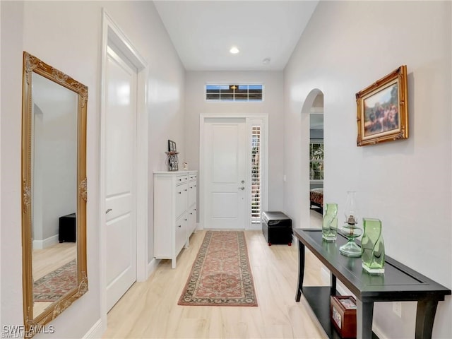 entryway featuring light wood-type flooring