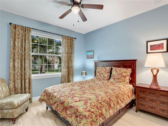 bedroom featuring ceiling fan