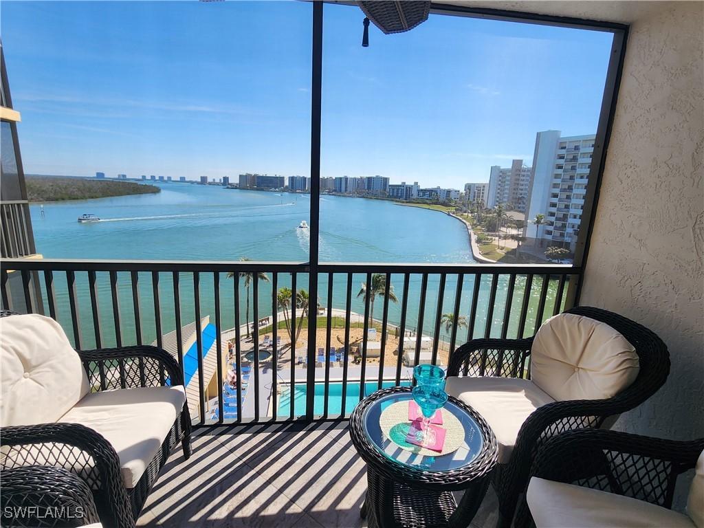 balcony with a water view