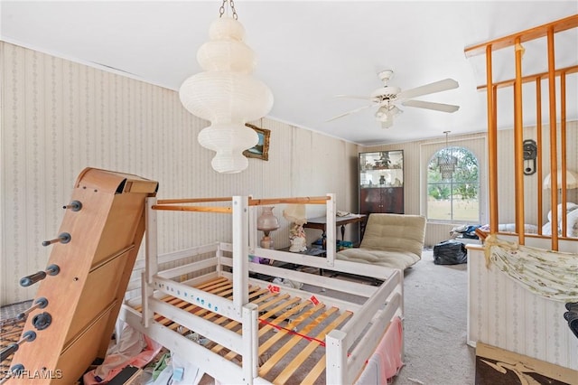 bedroom featuring carpet and ornamental molding