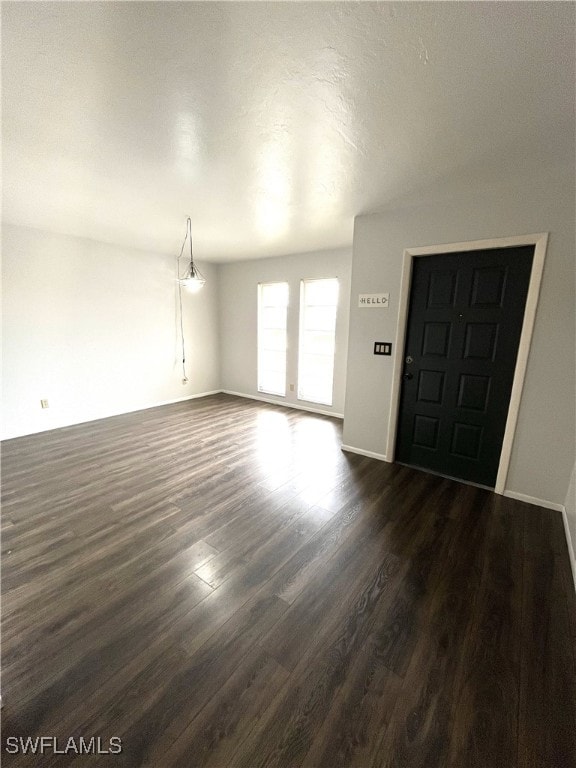 entryway with dark hardwood / wood-style flooring