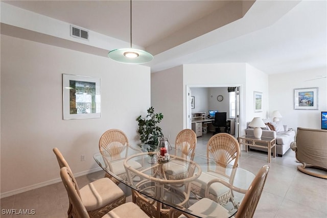 view of tiled dining area