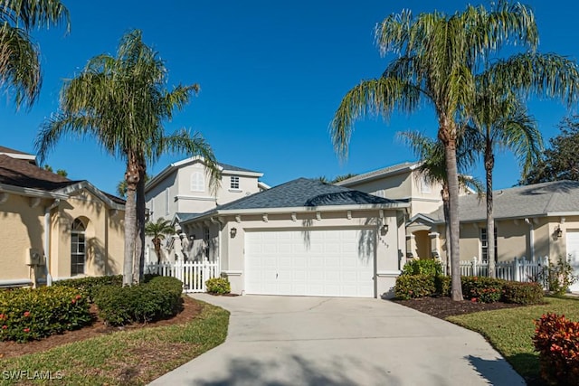 view of front of house with a garage