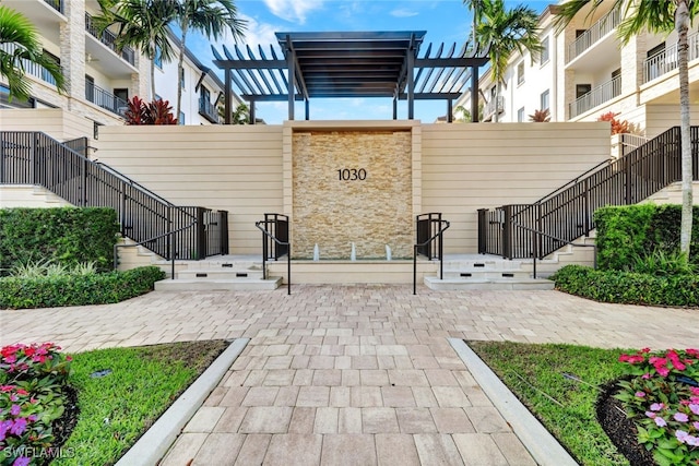 view of community featuring a pergola