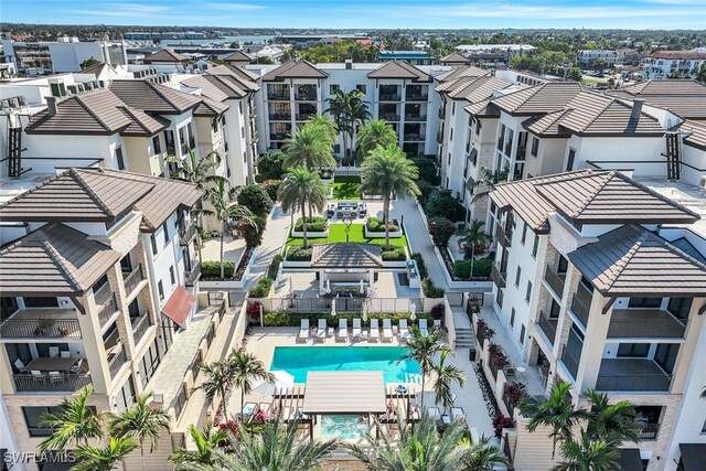 1030 3rd Ave S Unit 419, Naples, FL 34102 - aerial view of residential area with a pool