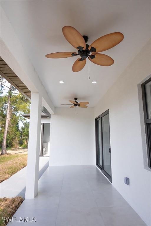 1254 Ellipse St E, Lehigh Acres, FL 33974 - view of patio / terrace featuring ceiling fan