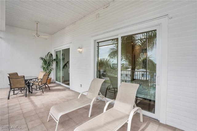 view of patio / terrace with ceiling fan