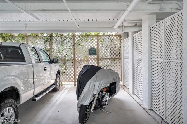 view of garage