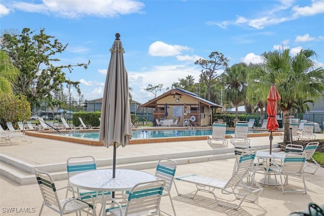 view of pool with a patio