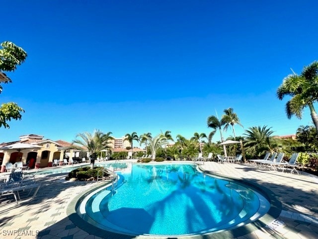 view of pool with a patio area