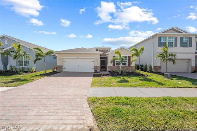 view of front of home with a front lawn