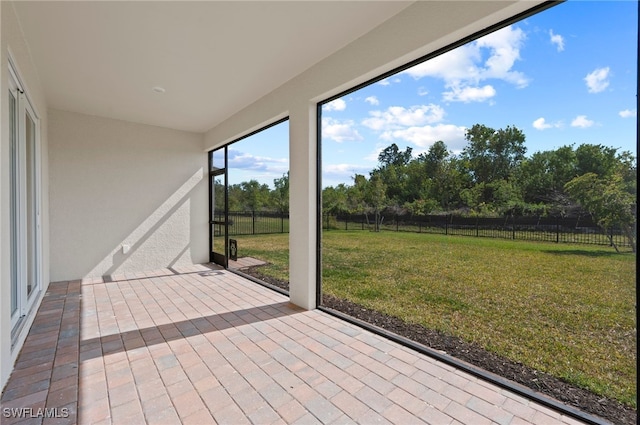 view of unfurnished sunroom