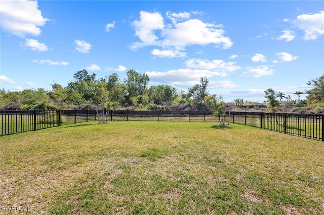 view of yard with a rural view