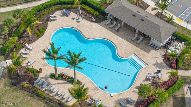 view of pool with a patio area