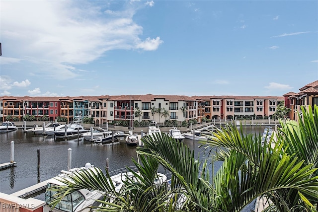 exterior space featuring a boat dock