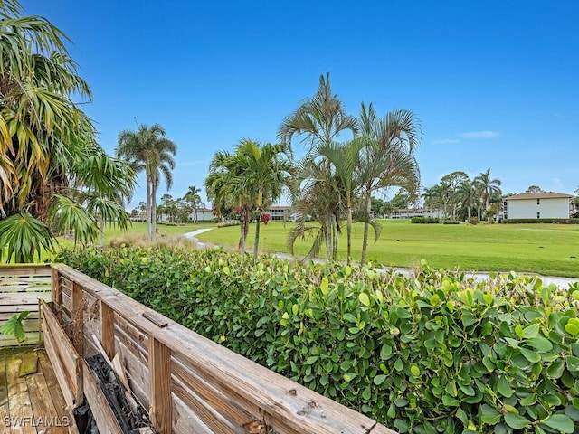 view of home's community with a lawn