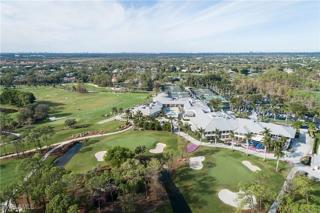 aerial view with view of golf course