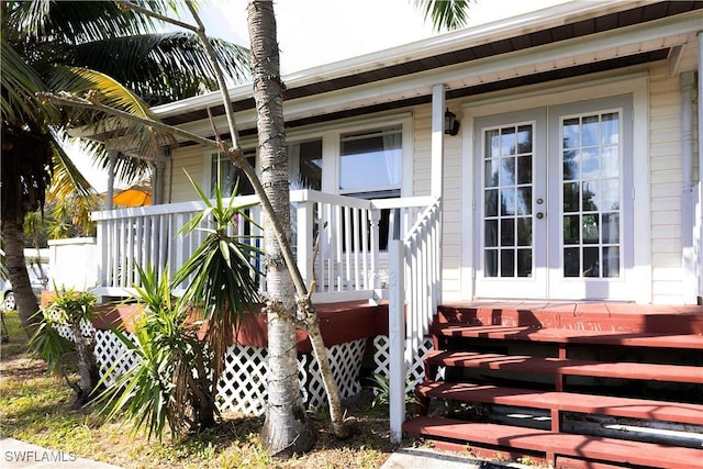 exterior space with french doors