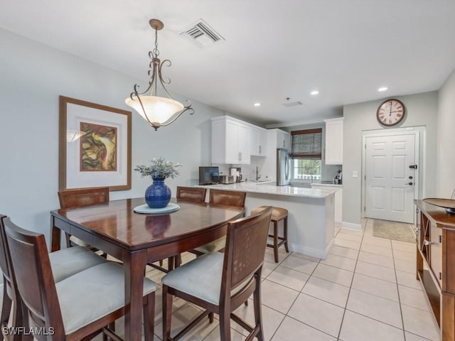 view of tiled dining area