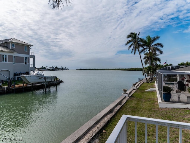 view of water feature featuring a boat dock