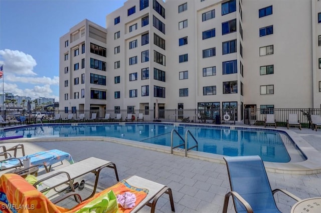 view of pool featuring a patio area