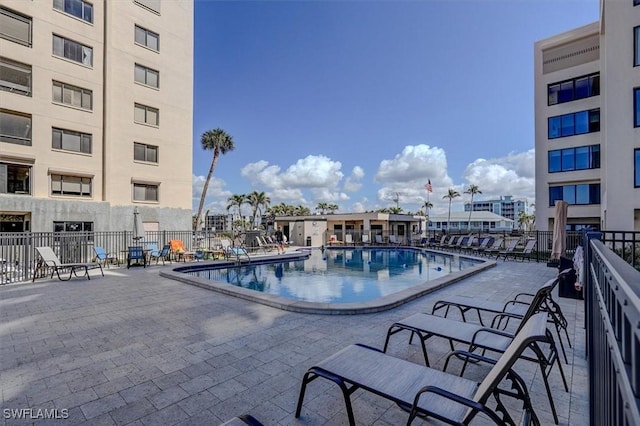 view of pool with a patio