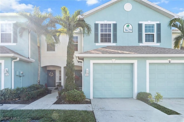 front of property featuring a garage