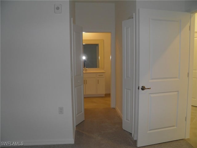 hallway with carpet