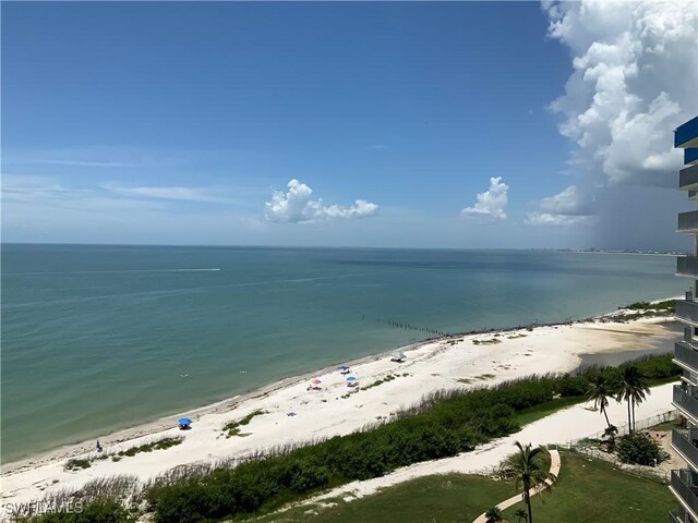 water view featuring a beach view