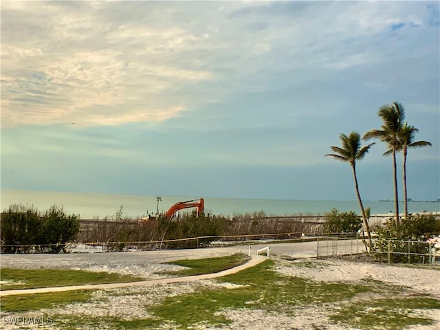 view of home's community with a water view