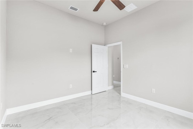 unfurnished room featuring ceiling fan