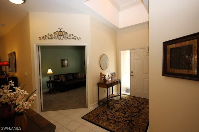 entrance foyer featuring light tile patterned floors