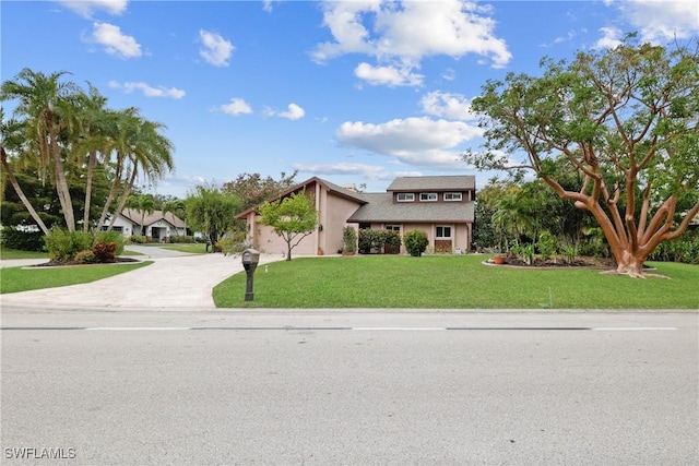 view of front of house with a front lawn