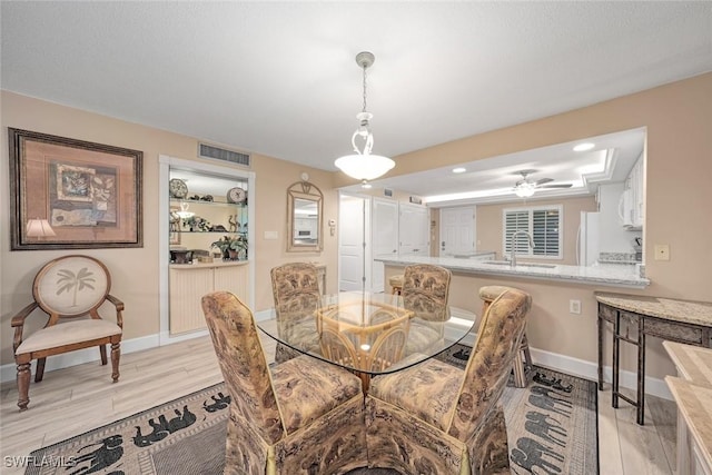 dining area with sink