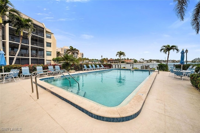 view of pool with a patio area