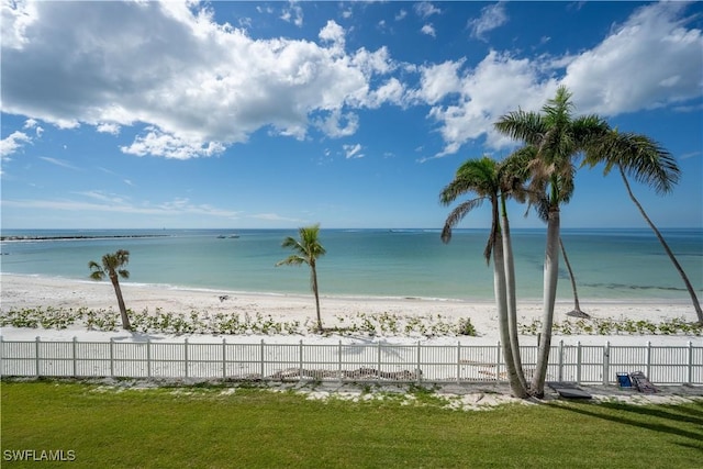 water view with a view of the beach