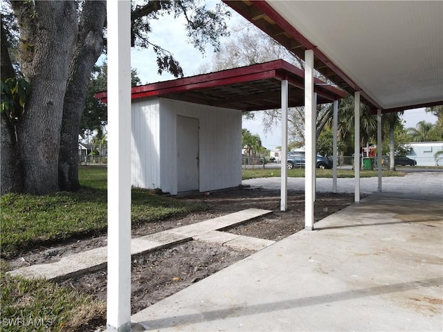 view of patio with a carport