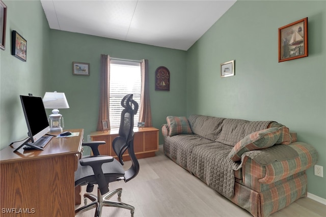 office featuring light wood-type flooring