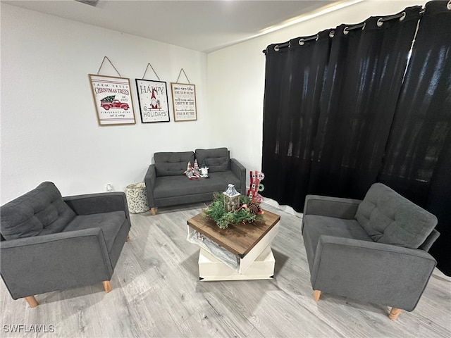 living room featuring light hardwood / wood-style flooring